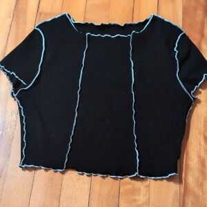 Black Top with Blue Trim